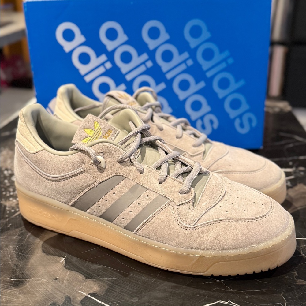 Adidas Rivalry Low 86 Sesame Grey Off White Shoes FZ6323 Men's Size 14
